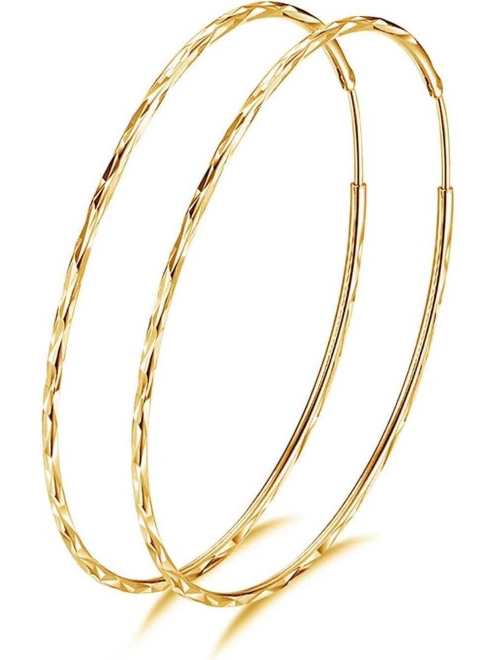 925 Sterling Silver Endless Hoop Earrings for Women - Multiple Sizes 20-70mm